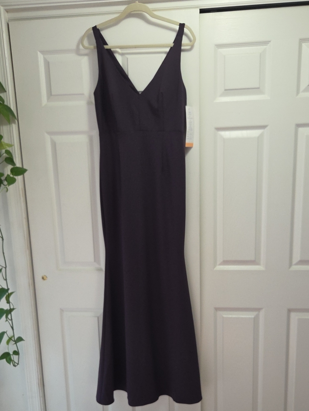 Bill Levkoff Deep Plum V-Neck Maxi Dress